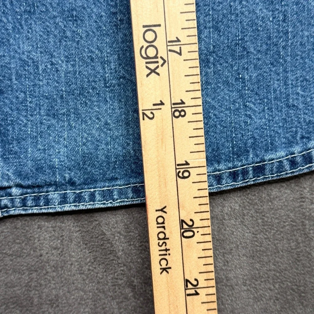 Vintage OshKosh B'gosh Overall Dress Girls 3T Blue Denim V-Back Romper Vestbak